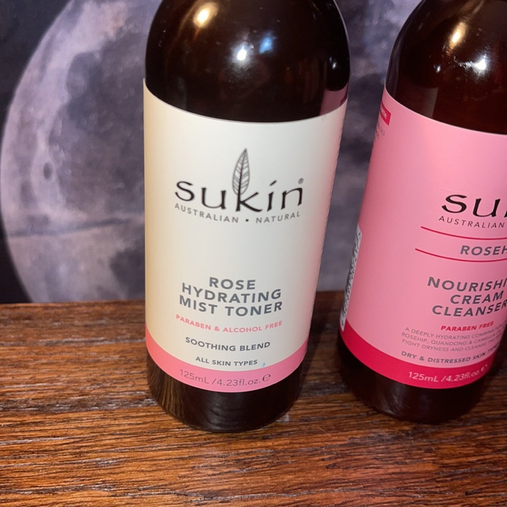 Brand New Sukin Rose/Rosehip Cleanser & Toner Set! 4.23 fl oz each - Picture 2 of 6